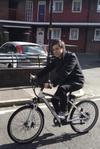 Riding test ride VOLT™ Alpine E-Bike near London Bridge at Electric Bike Store